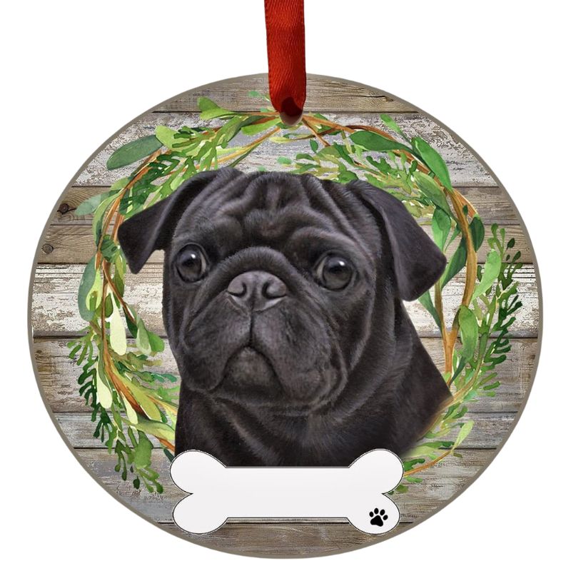Pug Black Ornament